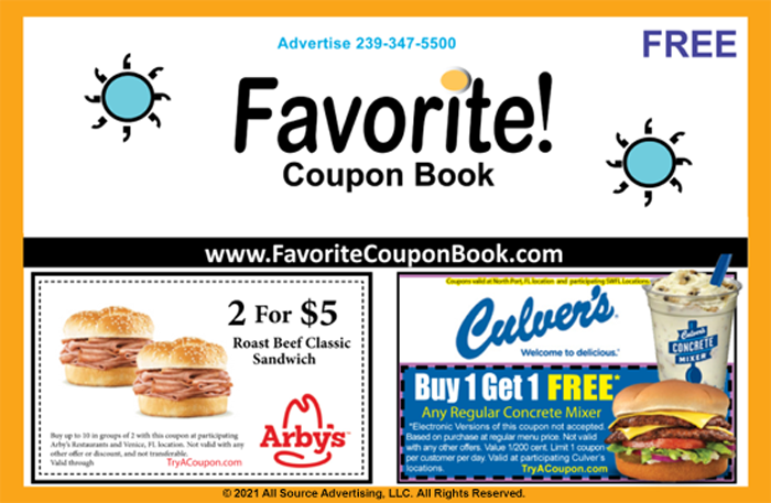 Favorite coupon book is one of the best newspaper ad magazine advertising. King Coupon Book goes to many zip codes in SWFL. All Source Advertising LLC created and publishes the best marketing and advertising newspaper publication ads in SWFL, including Lee County, Charlotte County, Sarasota County; to all the major cities and towns. Including Fort Myers advertising, Cape Coral Advertising and Marketing, North Port, Sarasota advertising, Punta Gorda, and Port Charlotte Advertising, Sarasota marketing, newspaper coupon book ads. All Source Advertising is one of the best ad agencies in SWFL